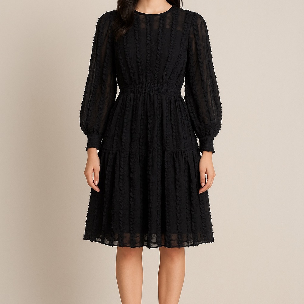 Jessica Johnson Women’s Dress Small Textured A Line 3D Designer Luxury Feminine